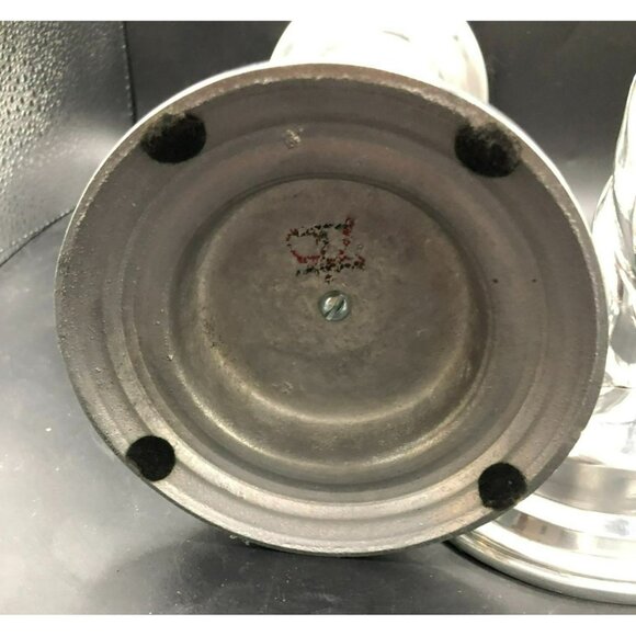 2 Aluminum/Pewter(?) Silver Candle Holders Sticks with Twist/Swirl Design 10" - Picture 5 of 8